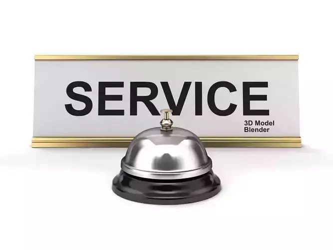 Reception  Bell with Sign 3D model