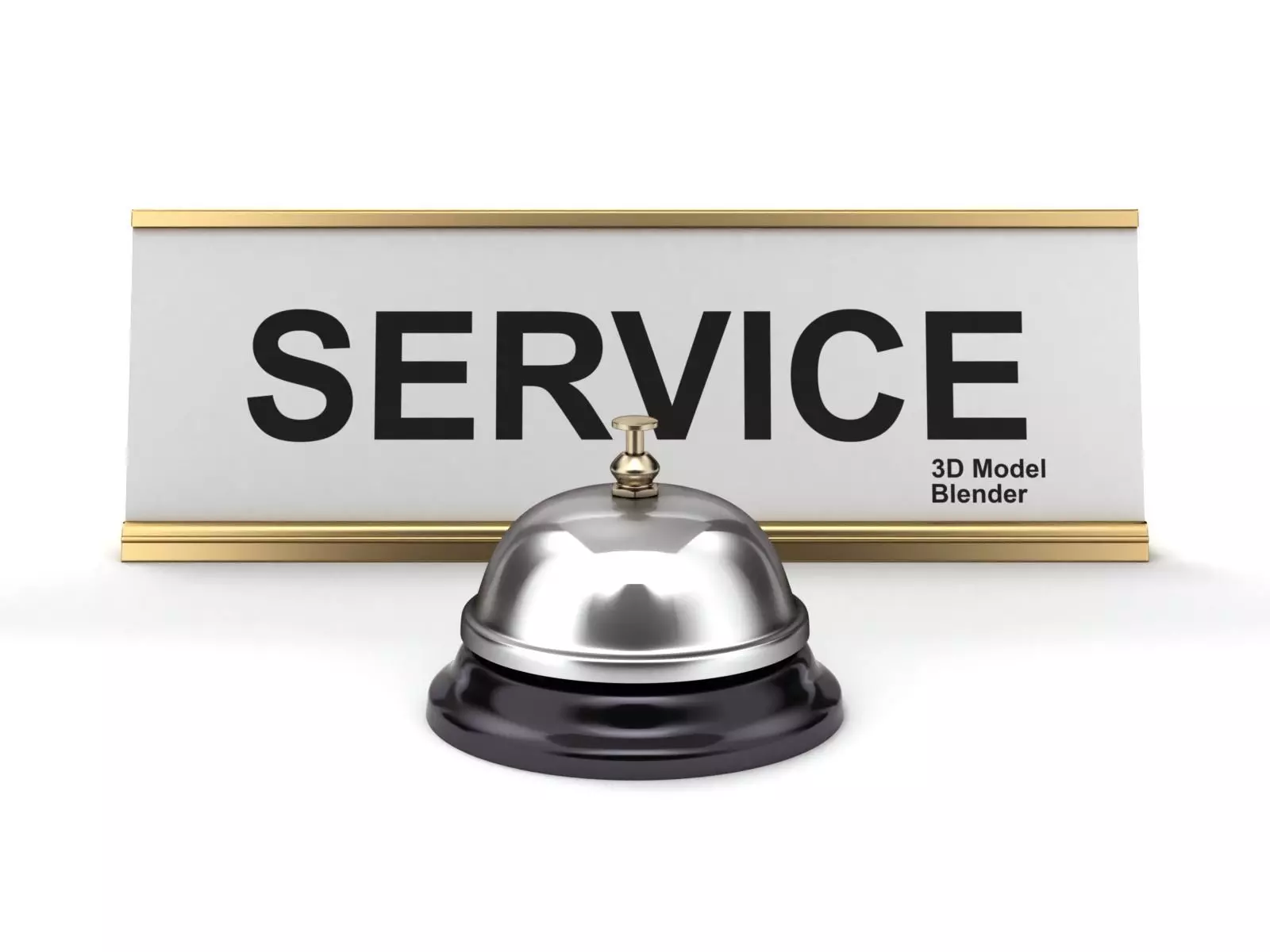 Reception  Bell with Sign 3D model_0