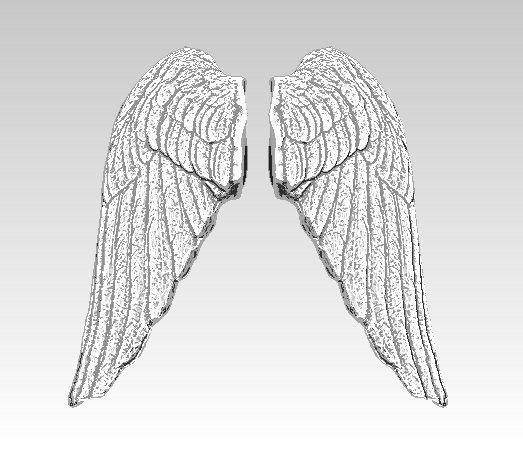 angel bird pair wings 3D print model 3D print model_2