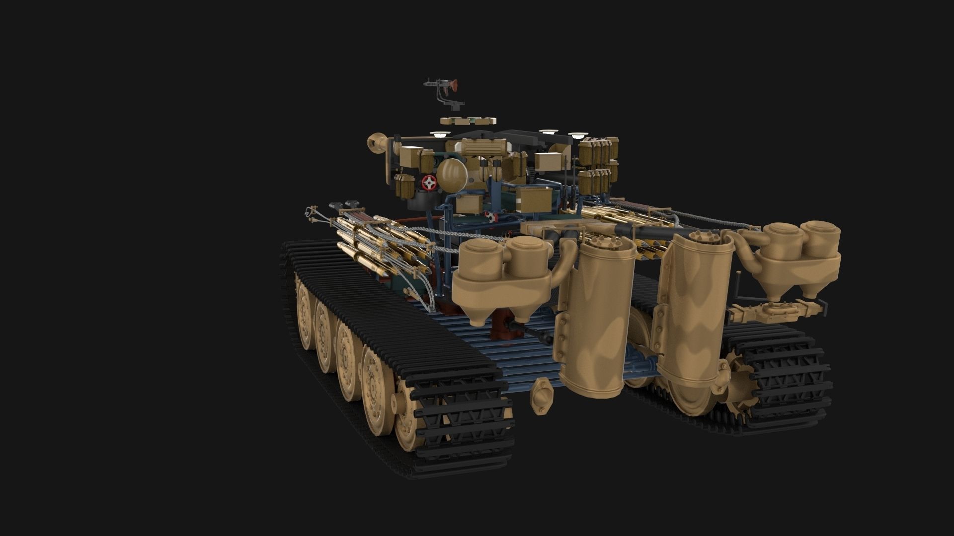T34-85 Tiger Tank Late Pack with Interior 3D model_56