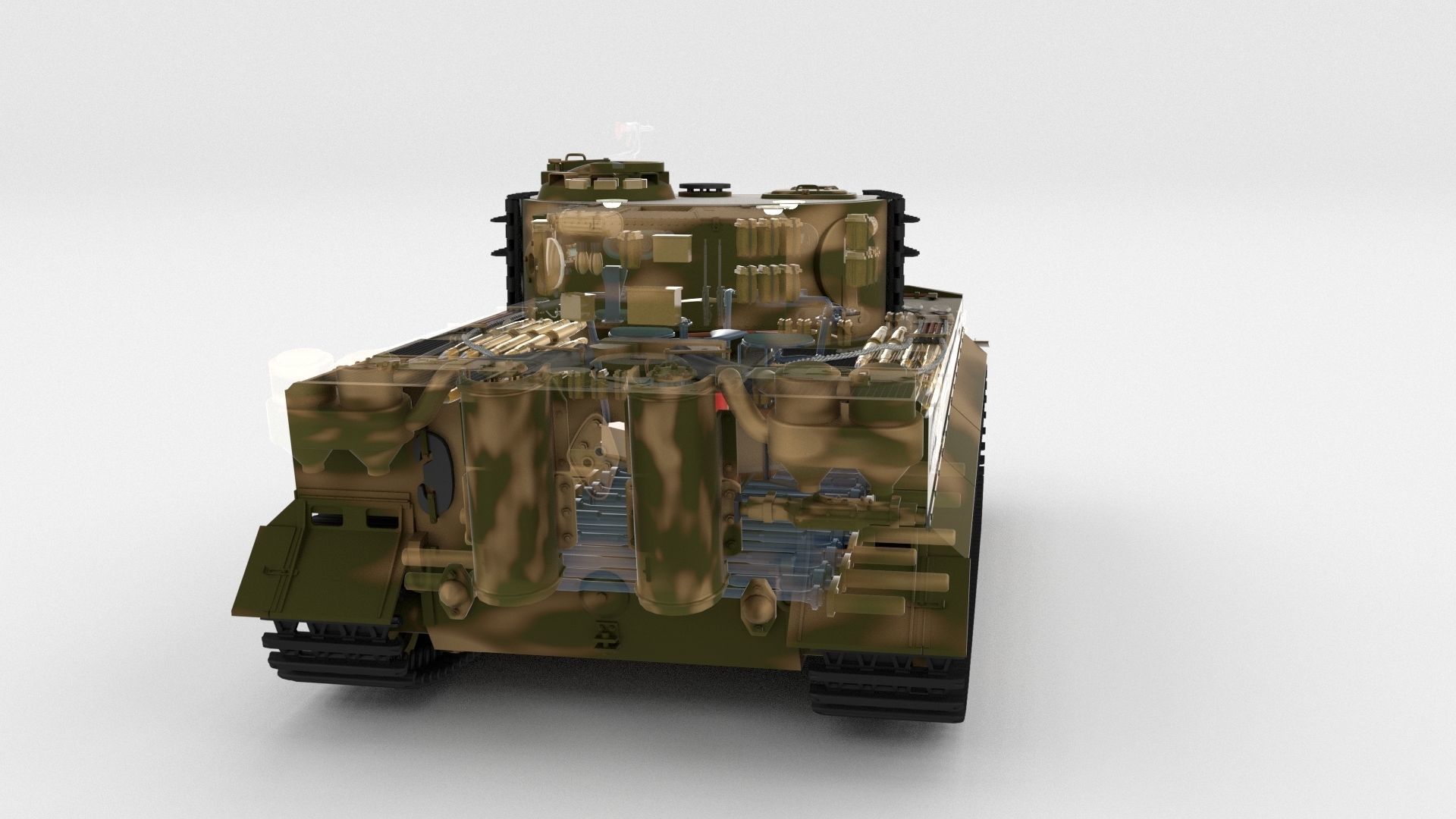 T34-85 Tiger Tank Late Pack with Interior 3D model_40