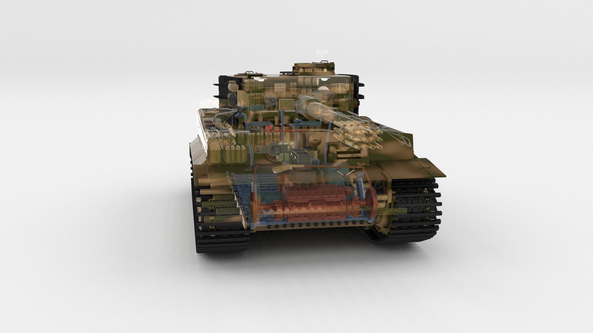 T34-85 Tiger Tank Late Pack with Interior 3D model_47