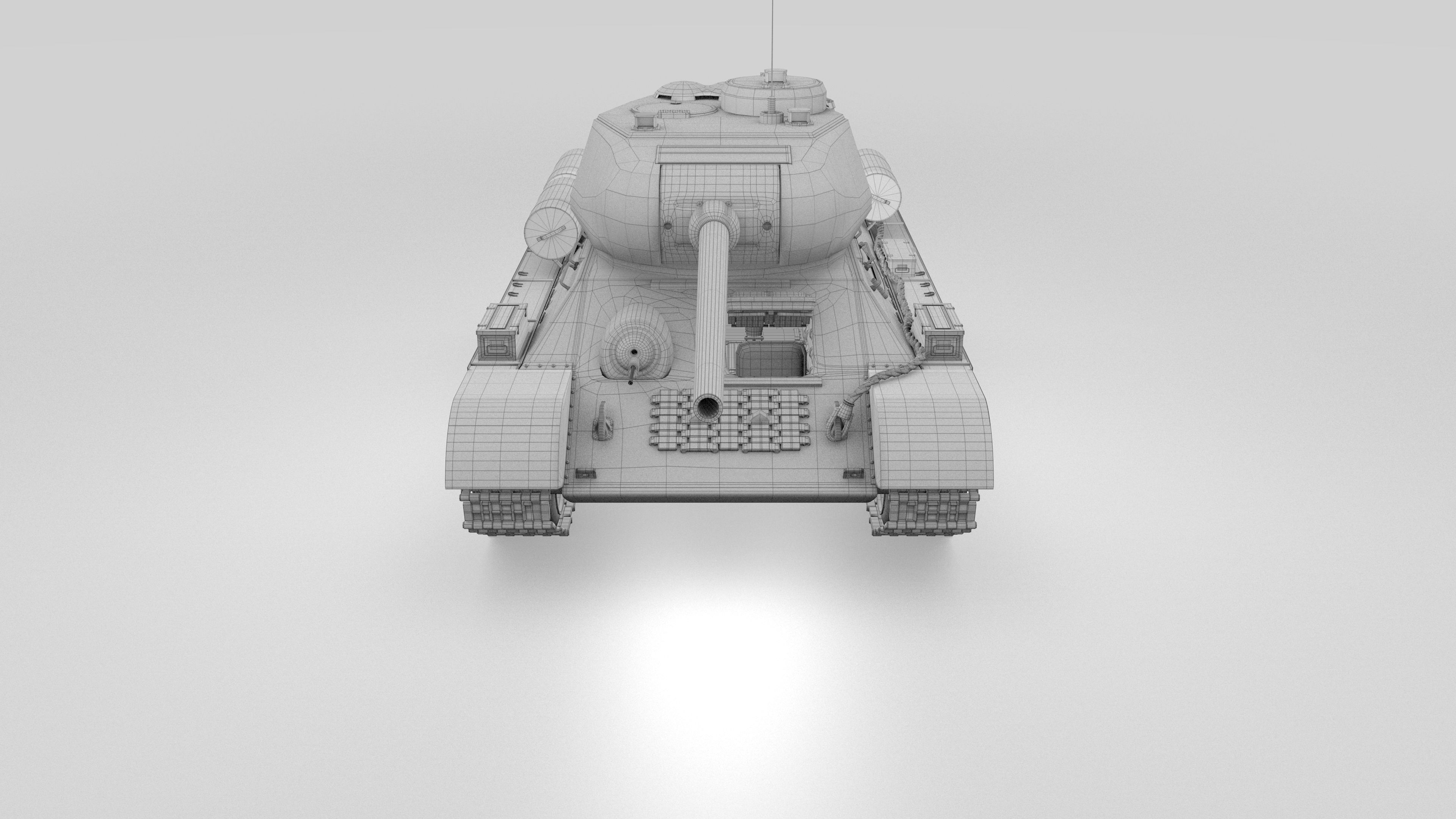 T34-85 Tiger Tank Late Pack with Interior 3D model_60