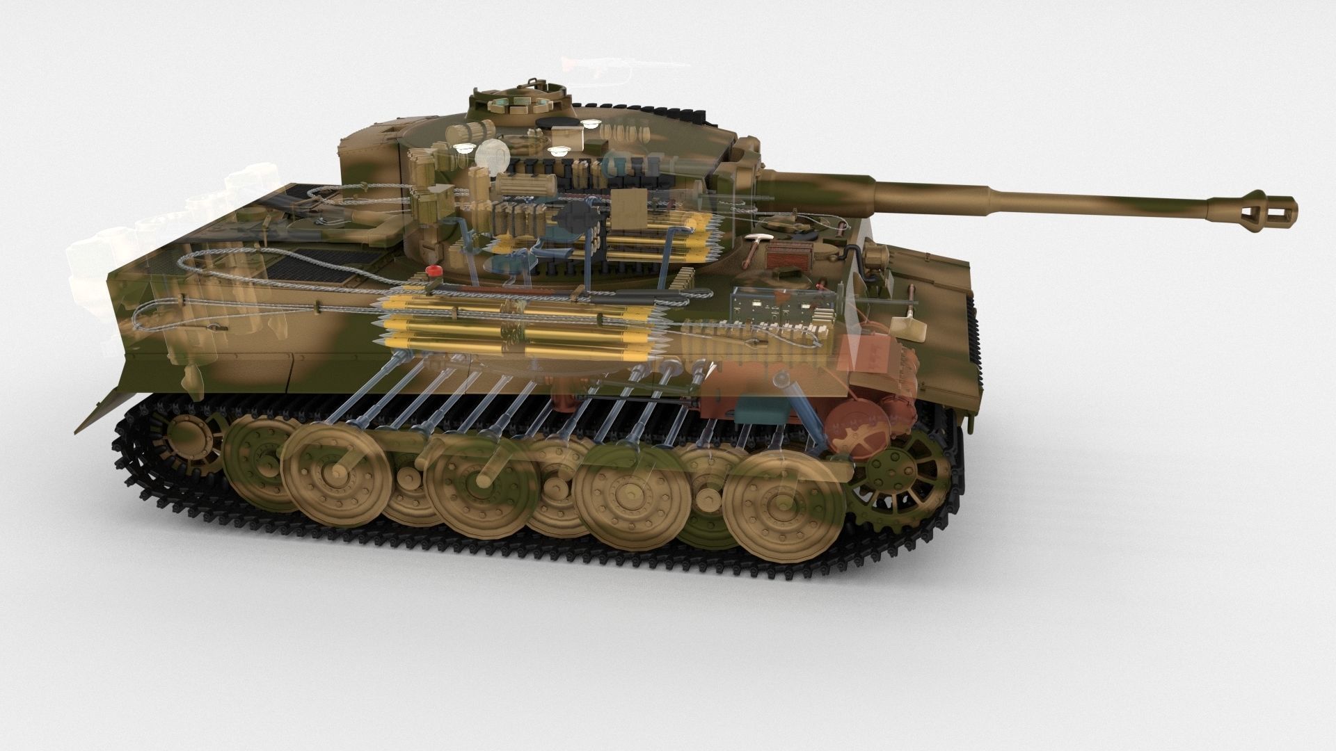 T34-85 Tiger Tank Late Pack with Interior 3D model_50