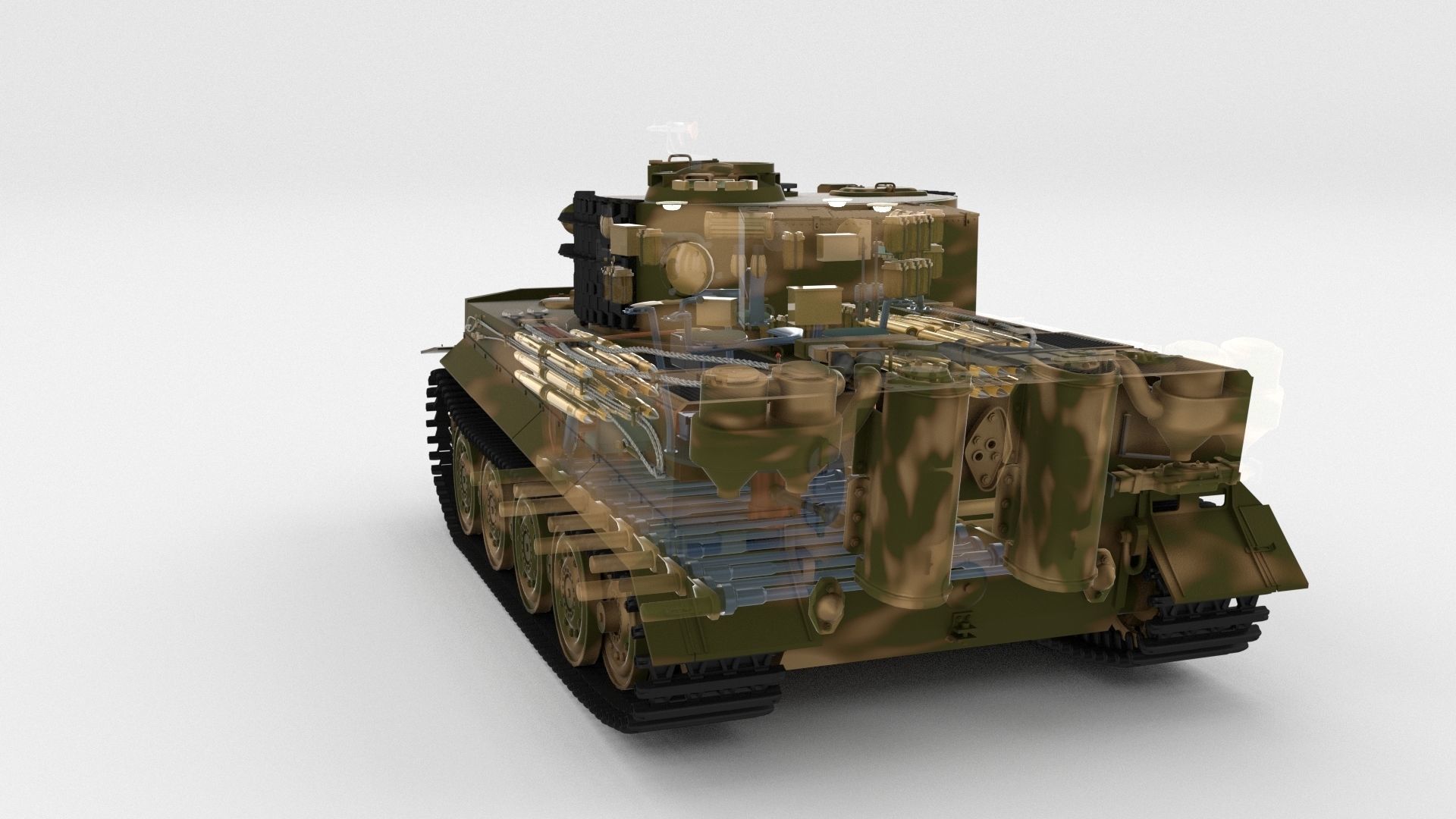 T34-85 Tiger Tank Late Pack with Interior 3D model_45