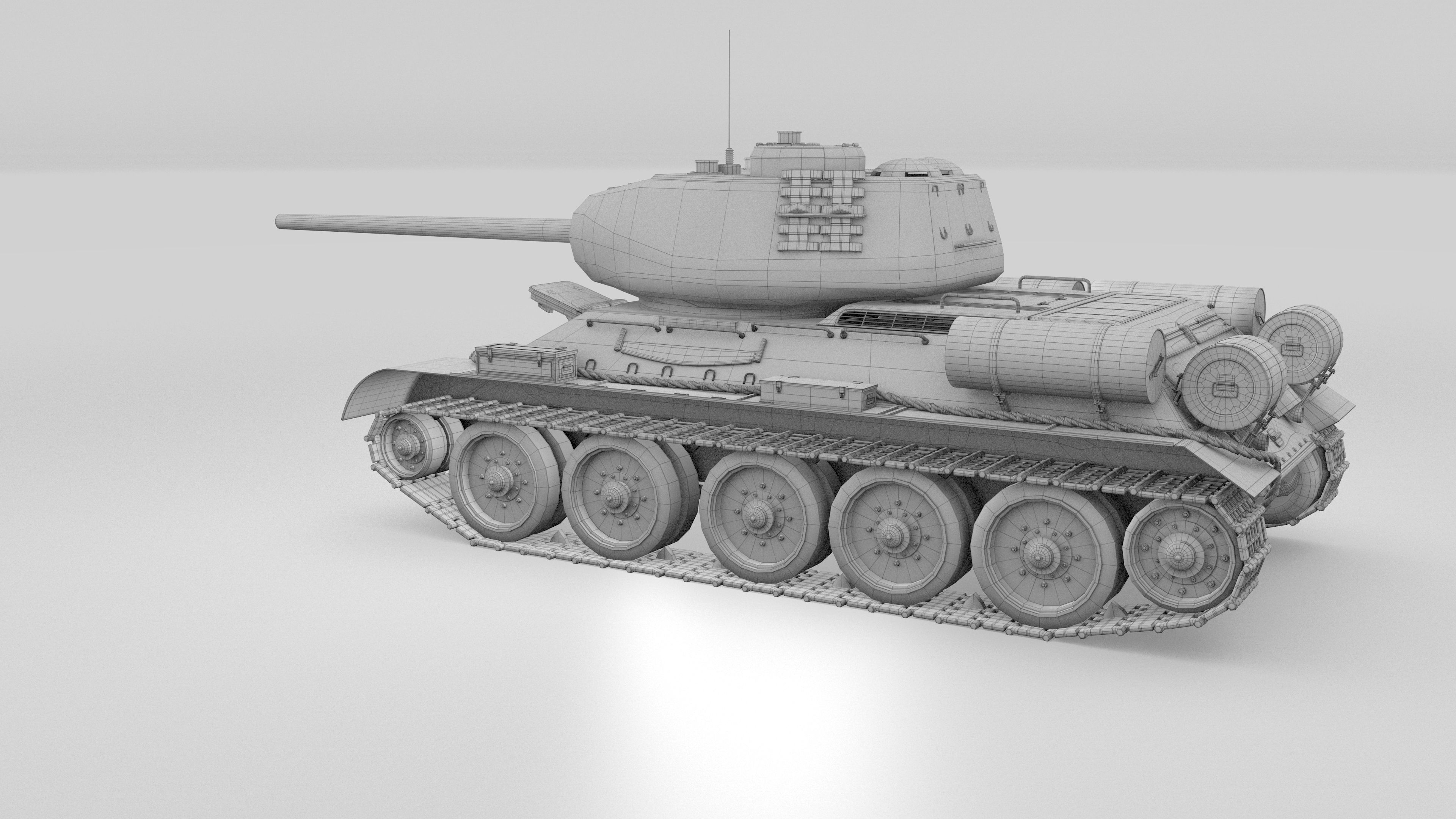 T34-85 Tiger Tank Late Pack with Interior 3D model_67
