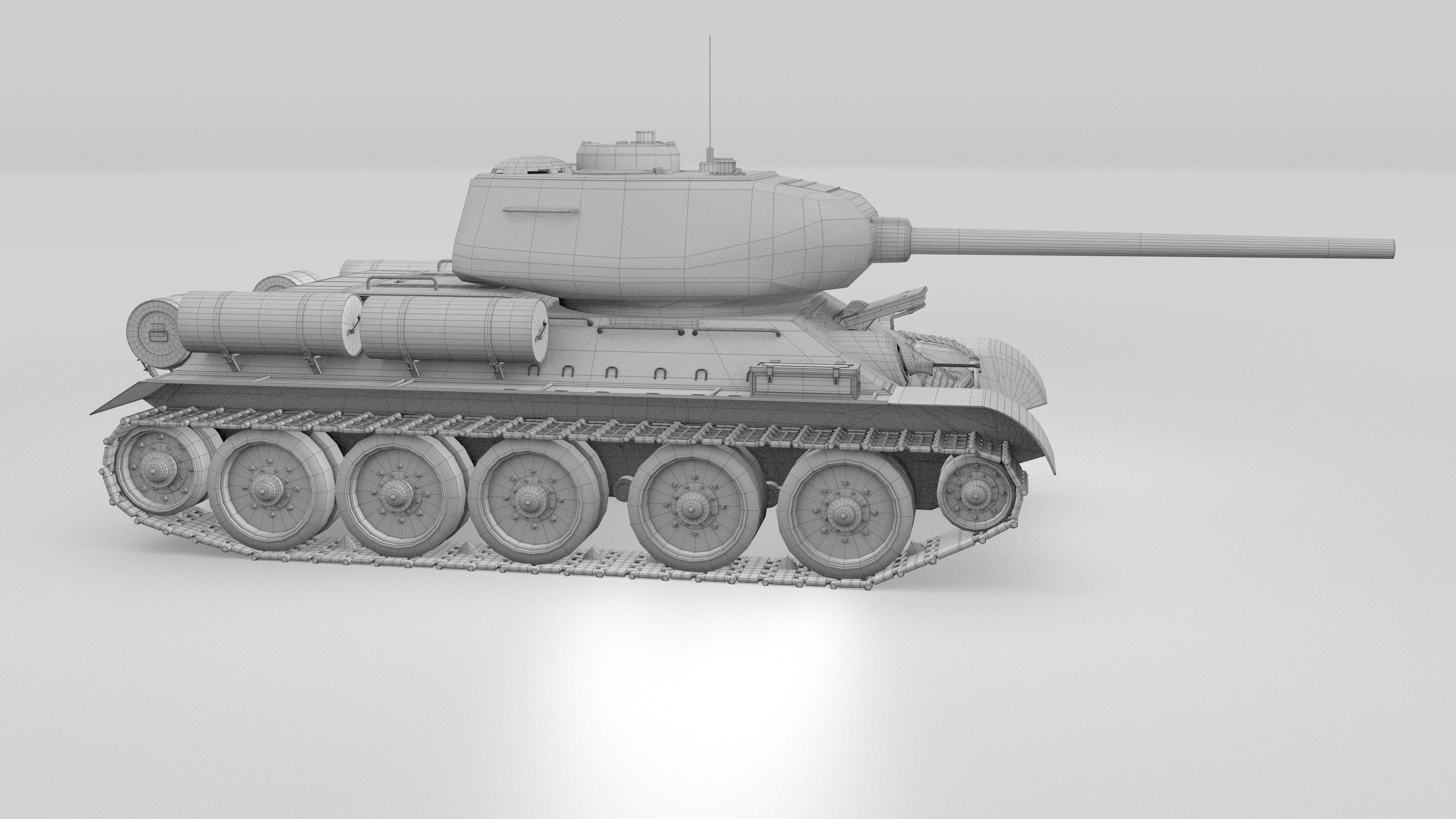T34-85 Tiger Tank Late Pack with Interior 3D model_65