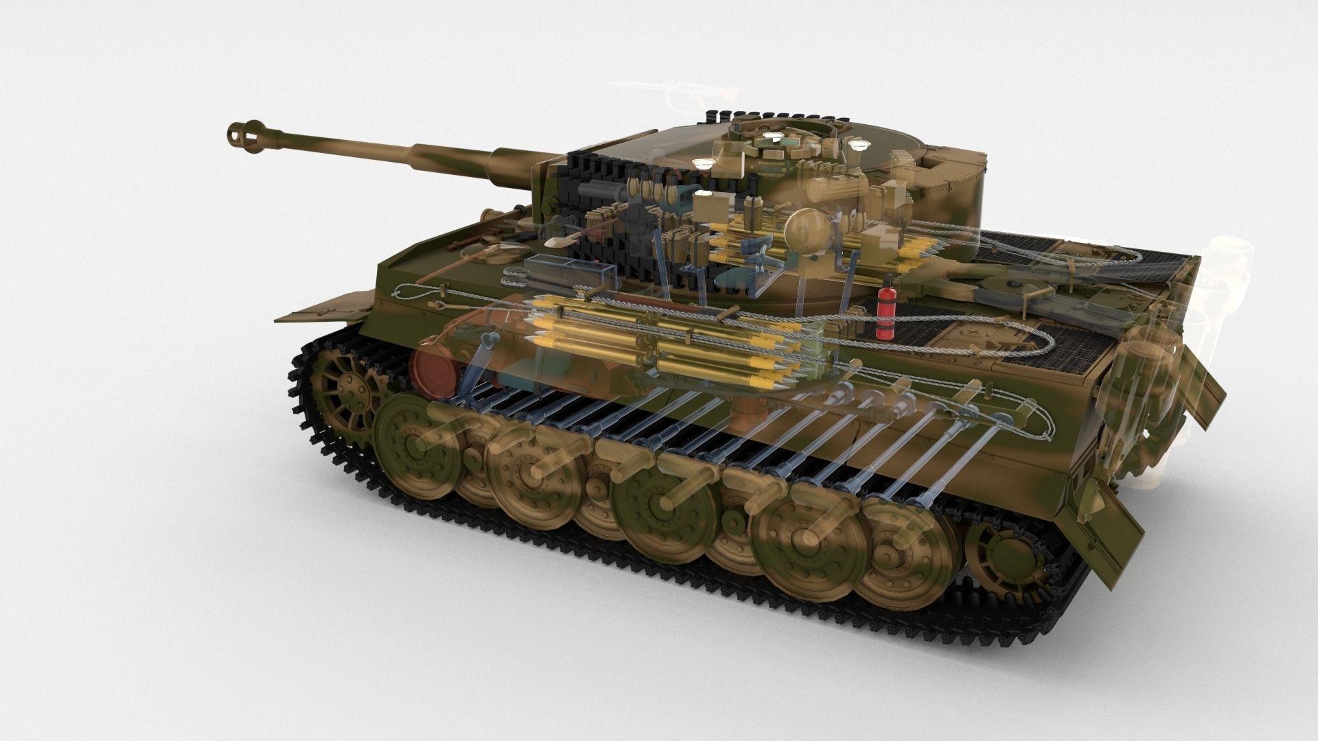 T34-85 Tiger Tank Late Pack with Interior 3D model_52