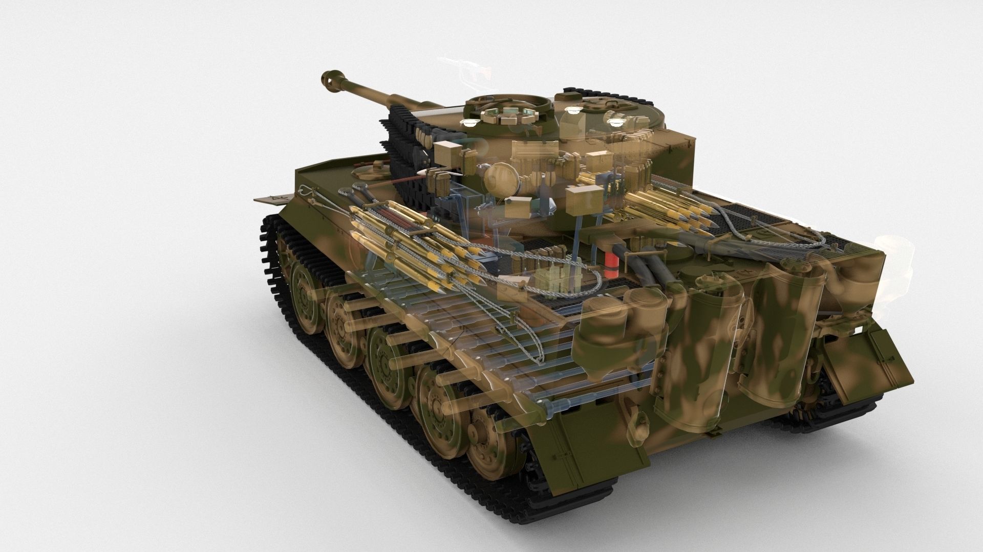 T34-85 Tiger Tank Late Pack with Interior 3D model_48