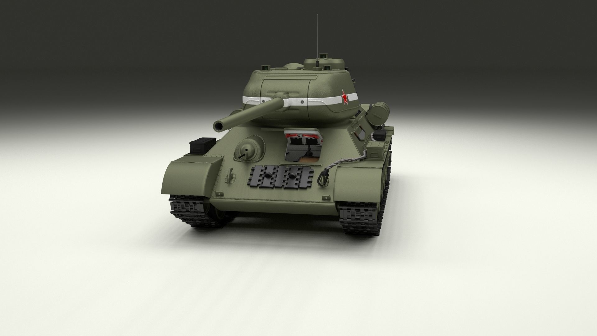 T34-85 Tiger Tank Late Pack with Interior 3D model_23
