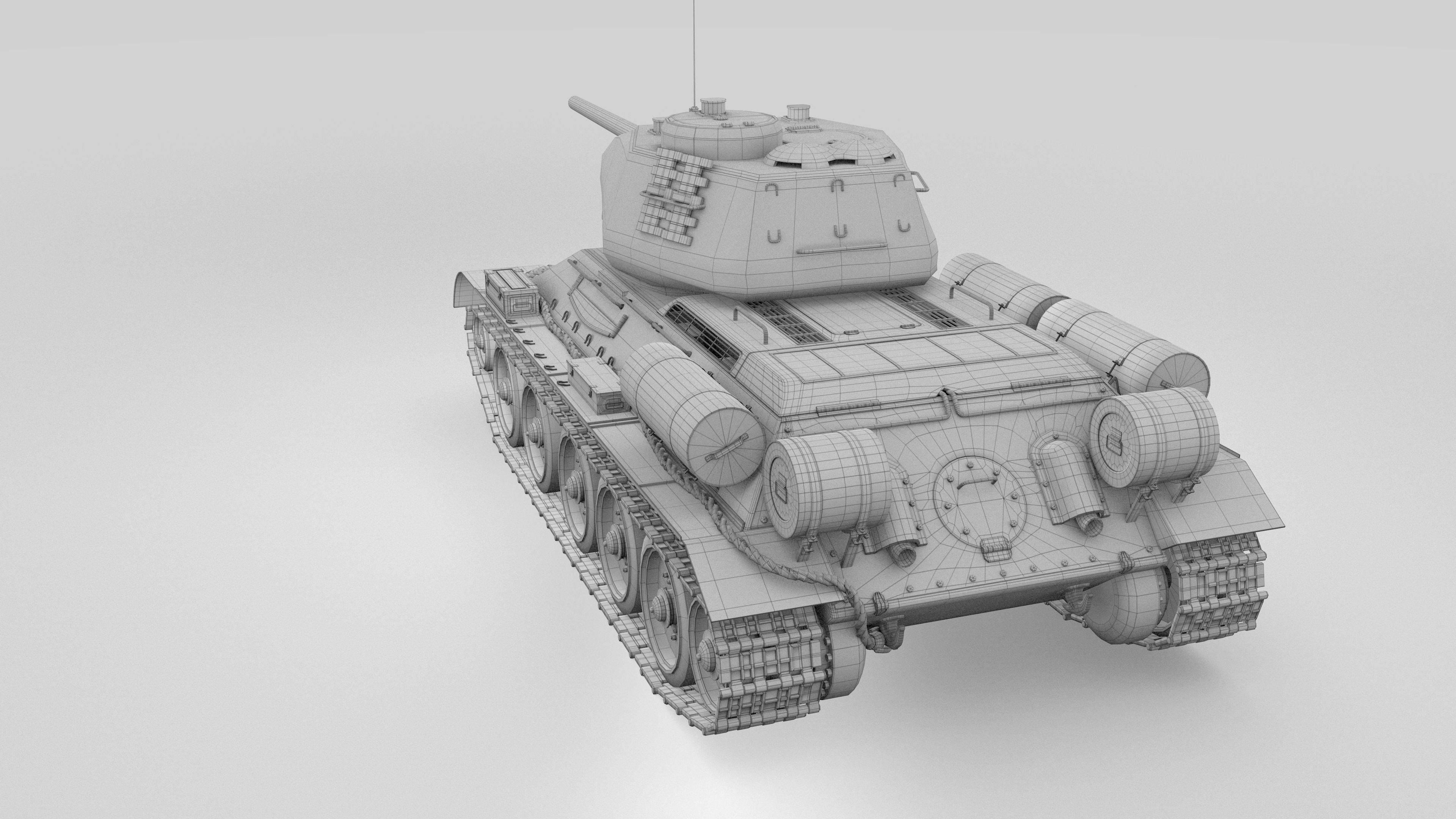 T34-85 Tiger Tank Late Pack with Interior 3D model_19