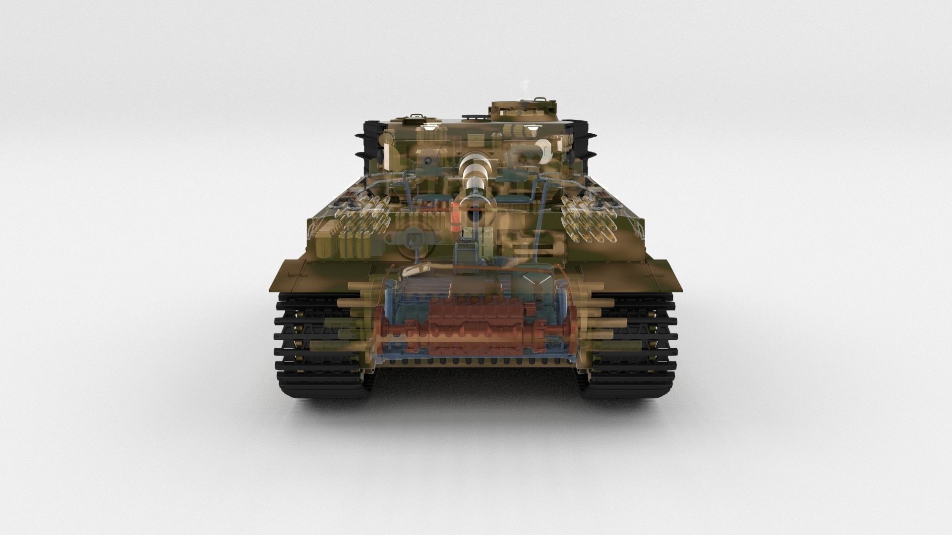 T34-85 Tiger Tank Late Pack with Interior 3D model_38