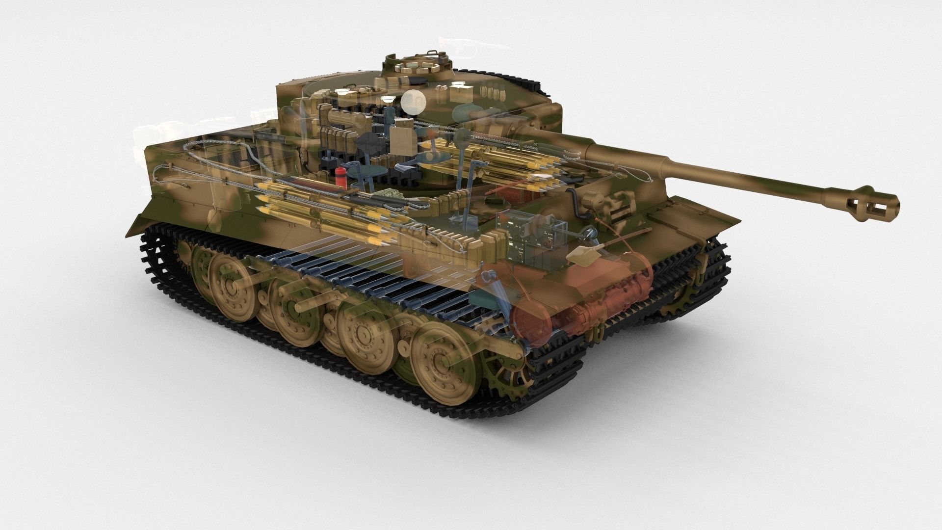 T34-85 Tiger Tank Late Pack with Interior 3D model_49