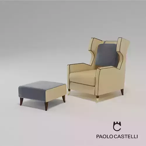 Armchair and ottoman Garibaldi from Paolo Castelli