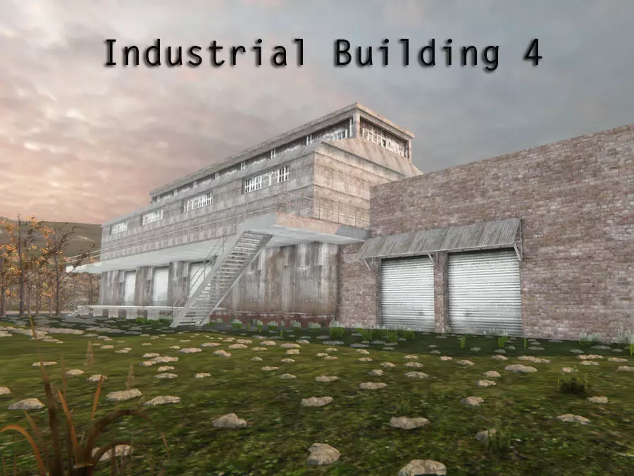 Industrial Building 4 Low-poly 3D model_0