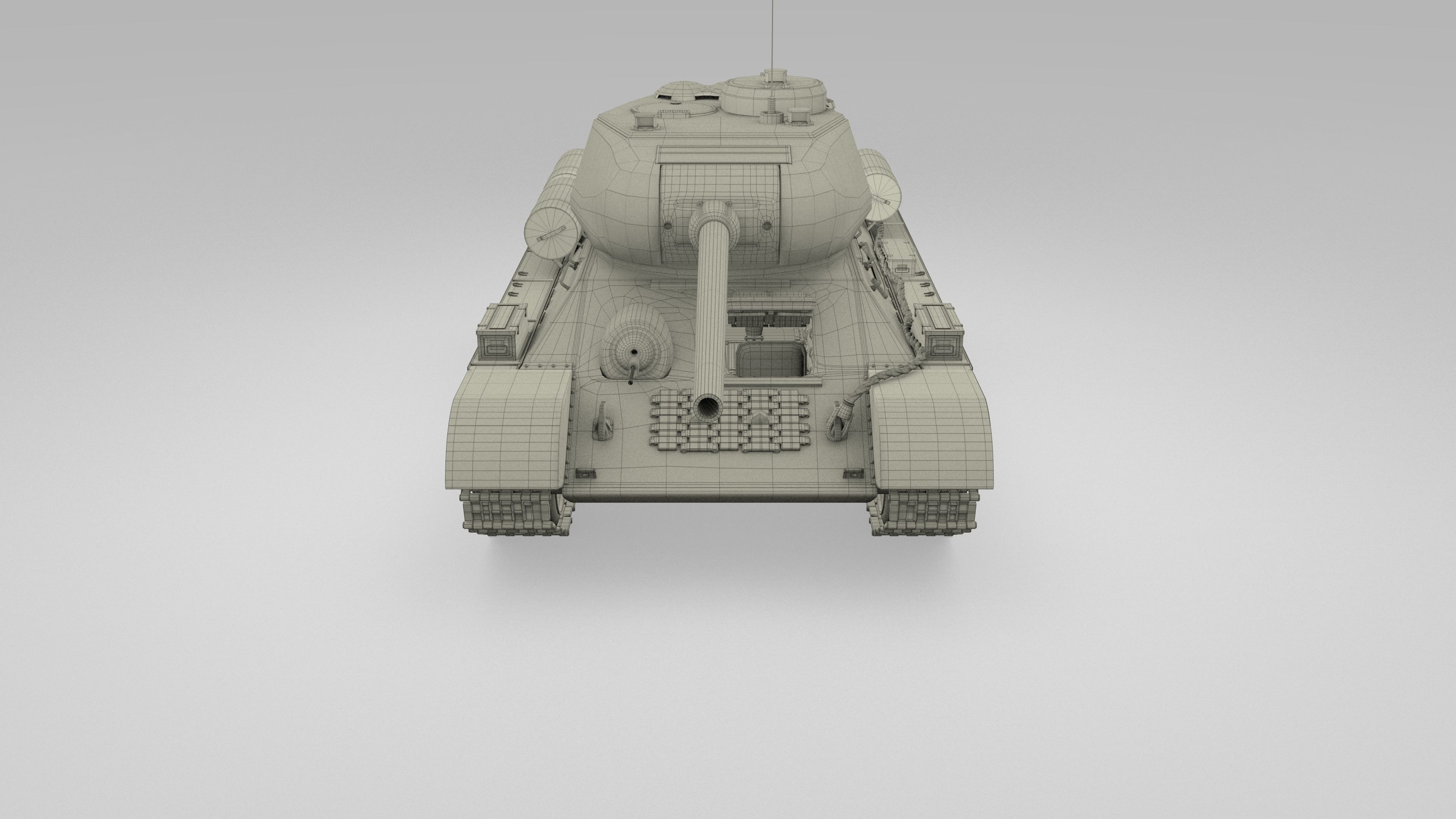 T34-85 Tiger Tank Late Pack with Interior and Engine Bay 3D model_68