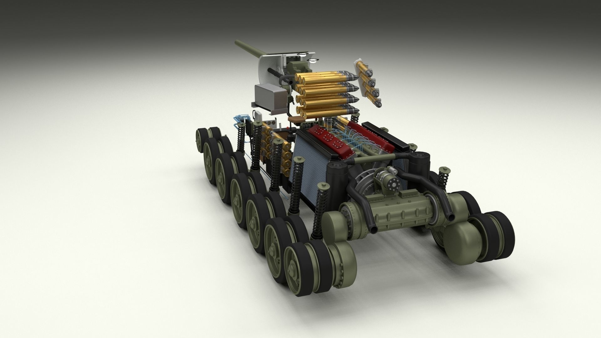 T34-85 Tiger Tank Late Pack with Interior and Engine Bay 3D model_63