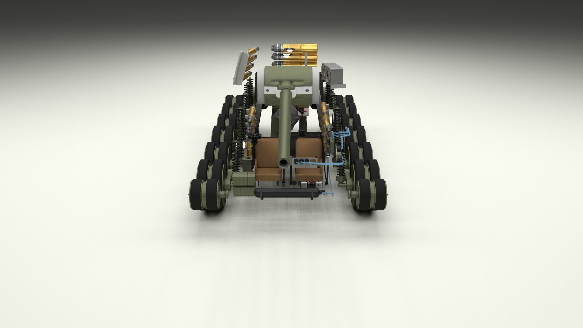 T34-85 Tiger Tank Late Pack with Interior and Engine Bay 3D model_59