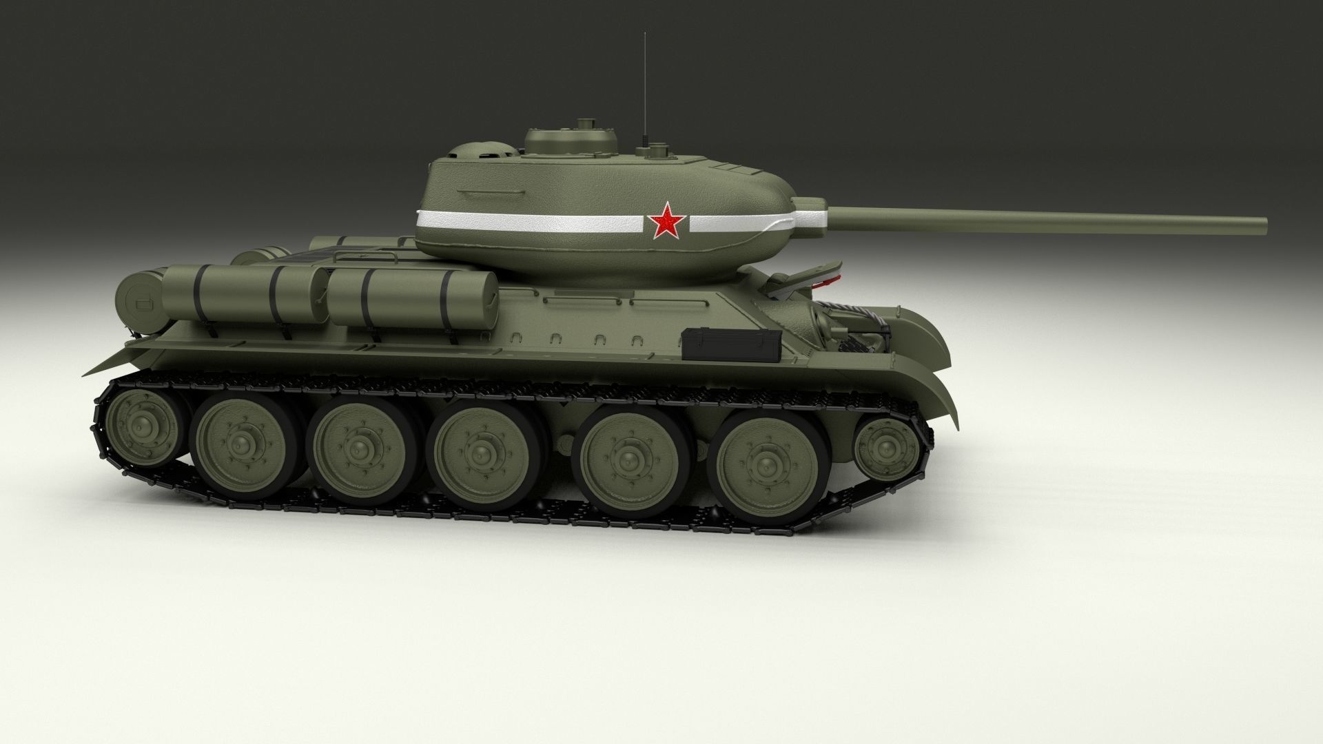 T34-85 Tiger Tank Late Pack with Interior and Engine Bay 3D model_50