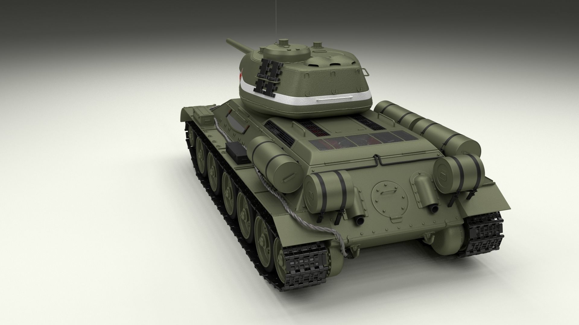 T34-85 Tiger Tank Late Pack with Interior and Engine Bay 3D model_43