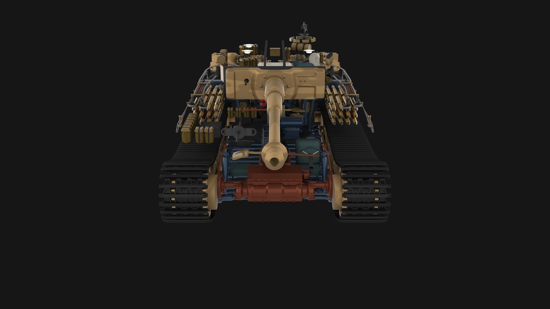 T34-85 Tiger Tank Late Pack with Interior and Engine Bay 3D model_33