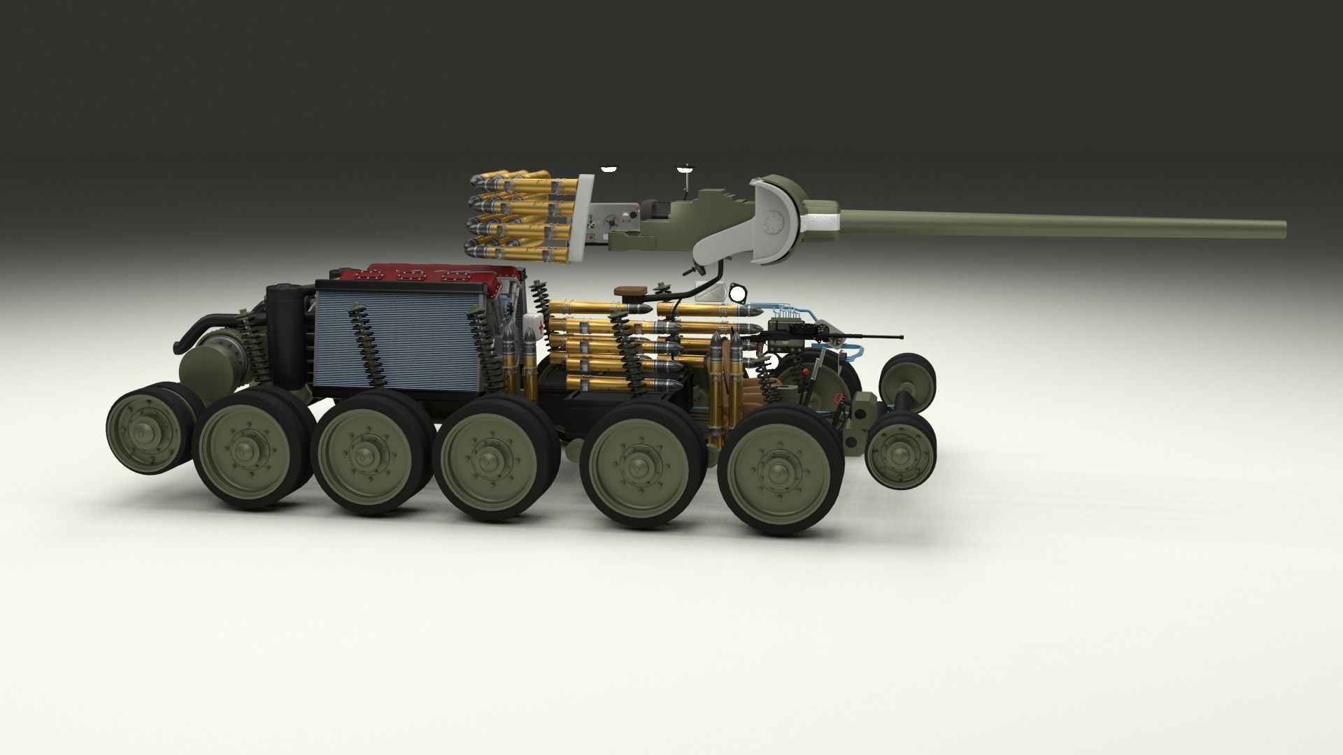 T34-85 Tiger Tank Late Pack with Interior and Engine Bay 3D model_66