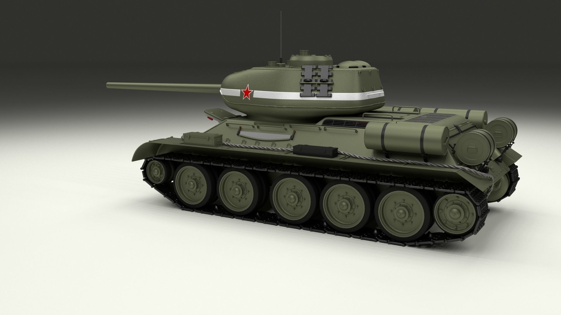 T34-85 Tiger Tank Late Pack with Interior and Engine Bay 3D model_48