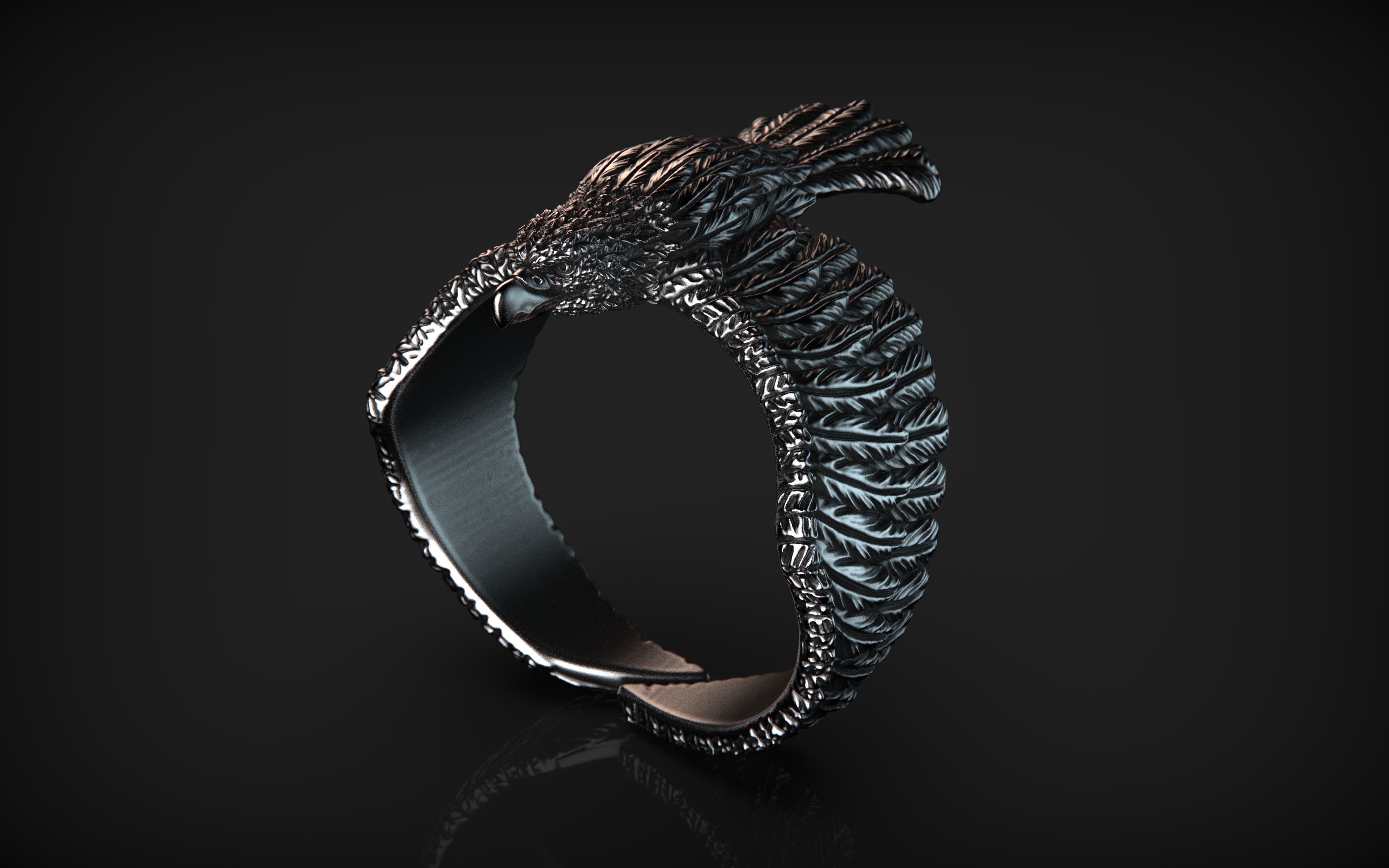 4 Birds ring pack 3D Model Collection_9