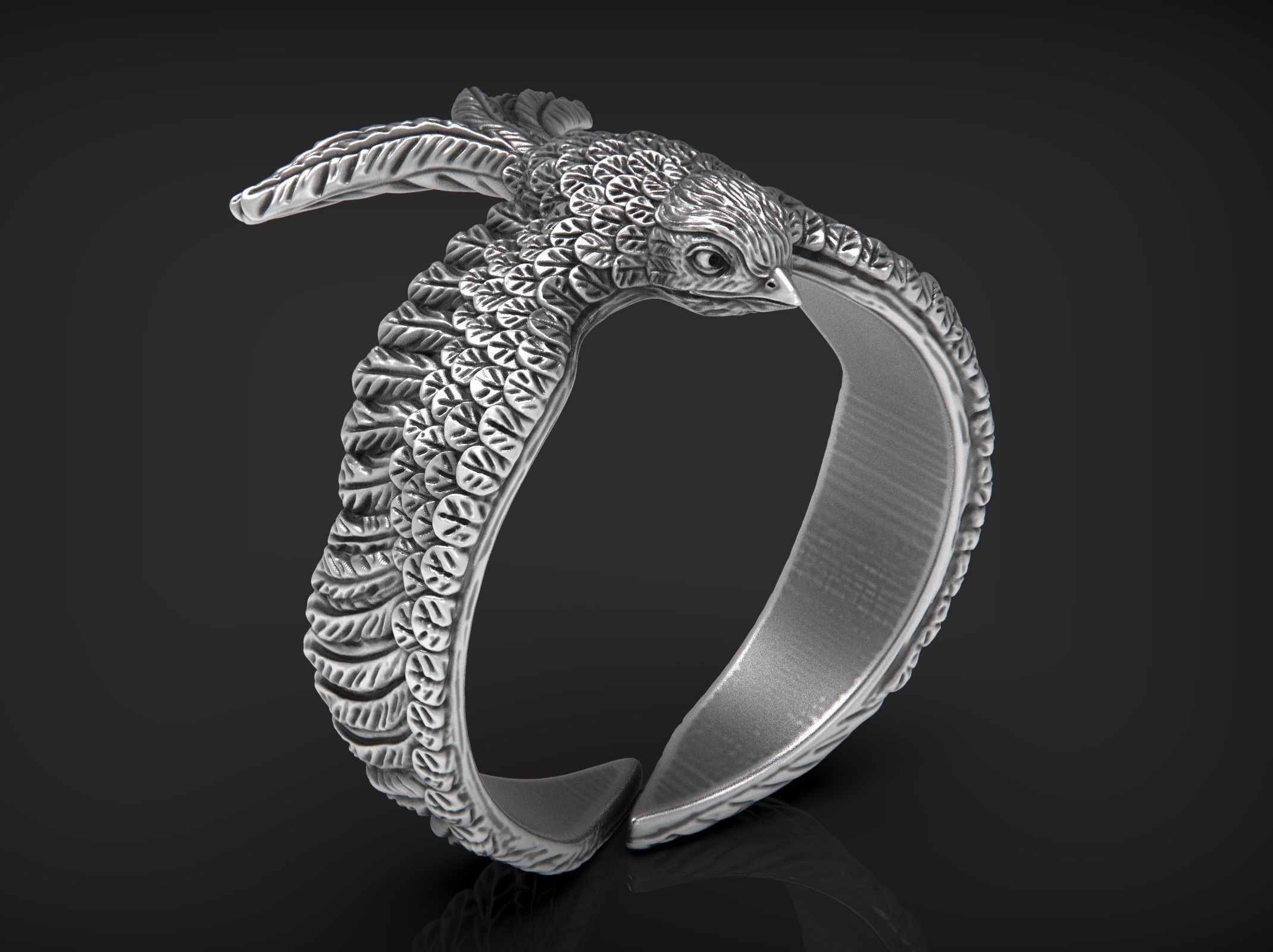 4 Birds ring pack 3D Model Collection_10