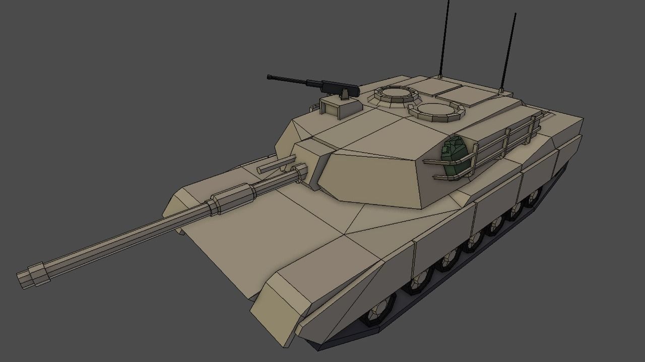 M1 Abrams TANK Lowpoly Low-poly 3D model_3