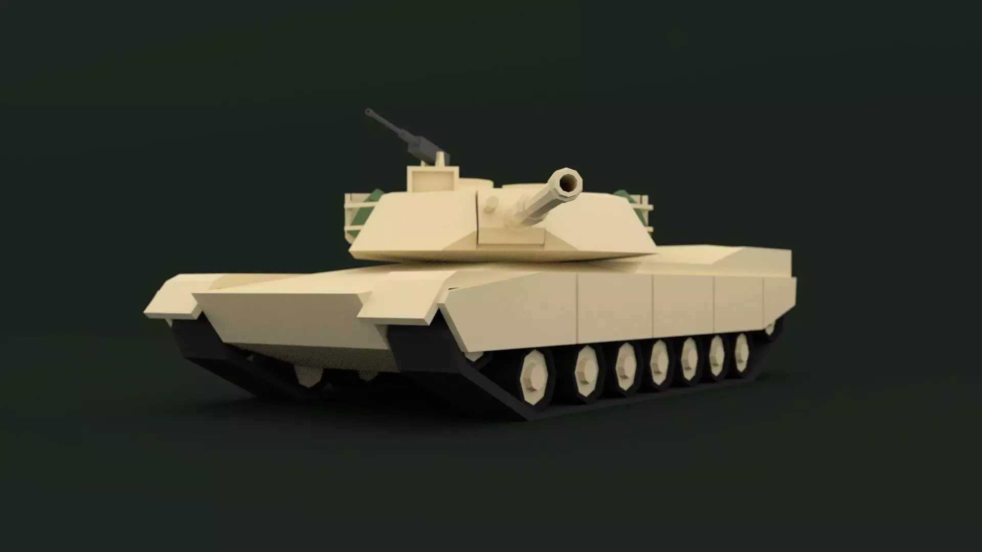 M1 Abrams TANK Lowpoly Low-poly 3D model_0
