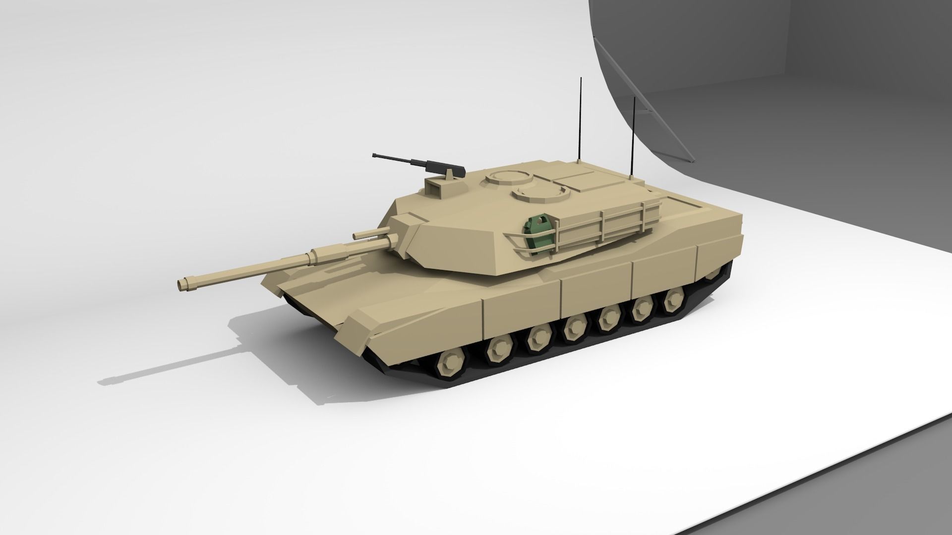 M1 Abrams TANK Lowpoly Low-poly 3D model_1
