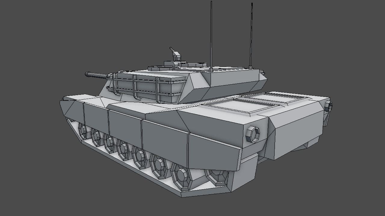 M1 Abrams TANK Lowpoly Low-poly 3D model_4