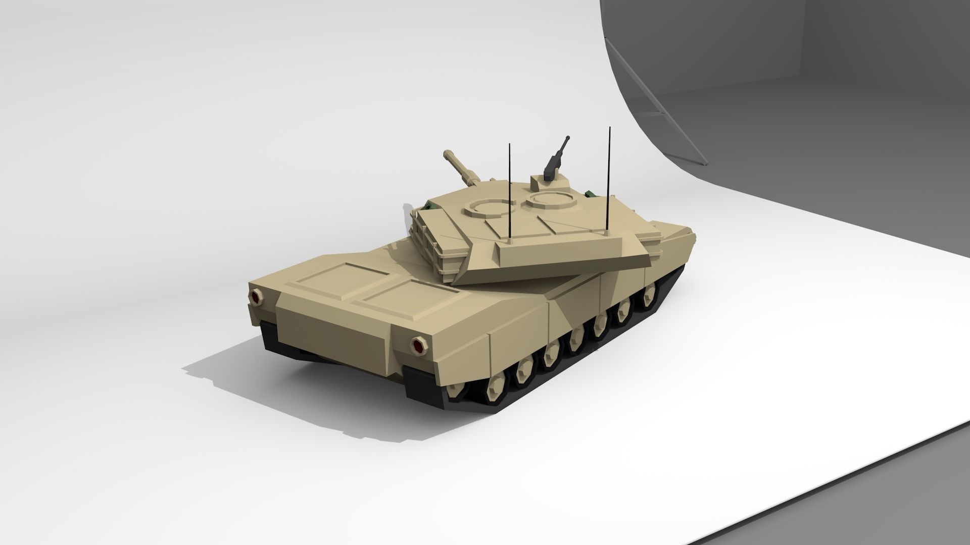 M1 Abrams TANK Lowpoly Low-poly 3D model_2