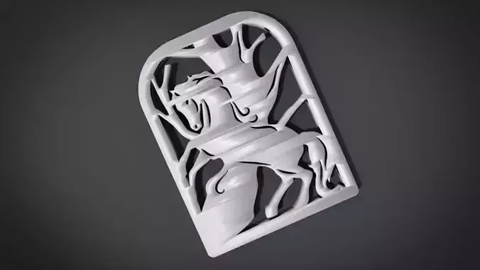 Window ventilation ornaments with horse motifs 3D print model