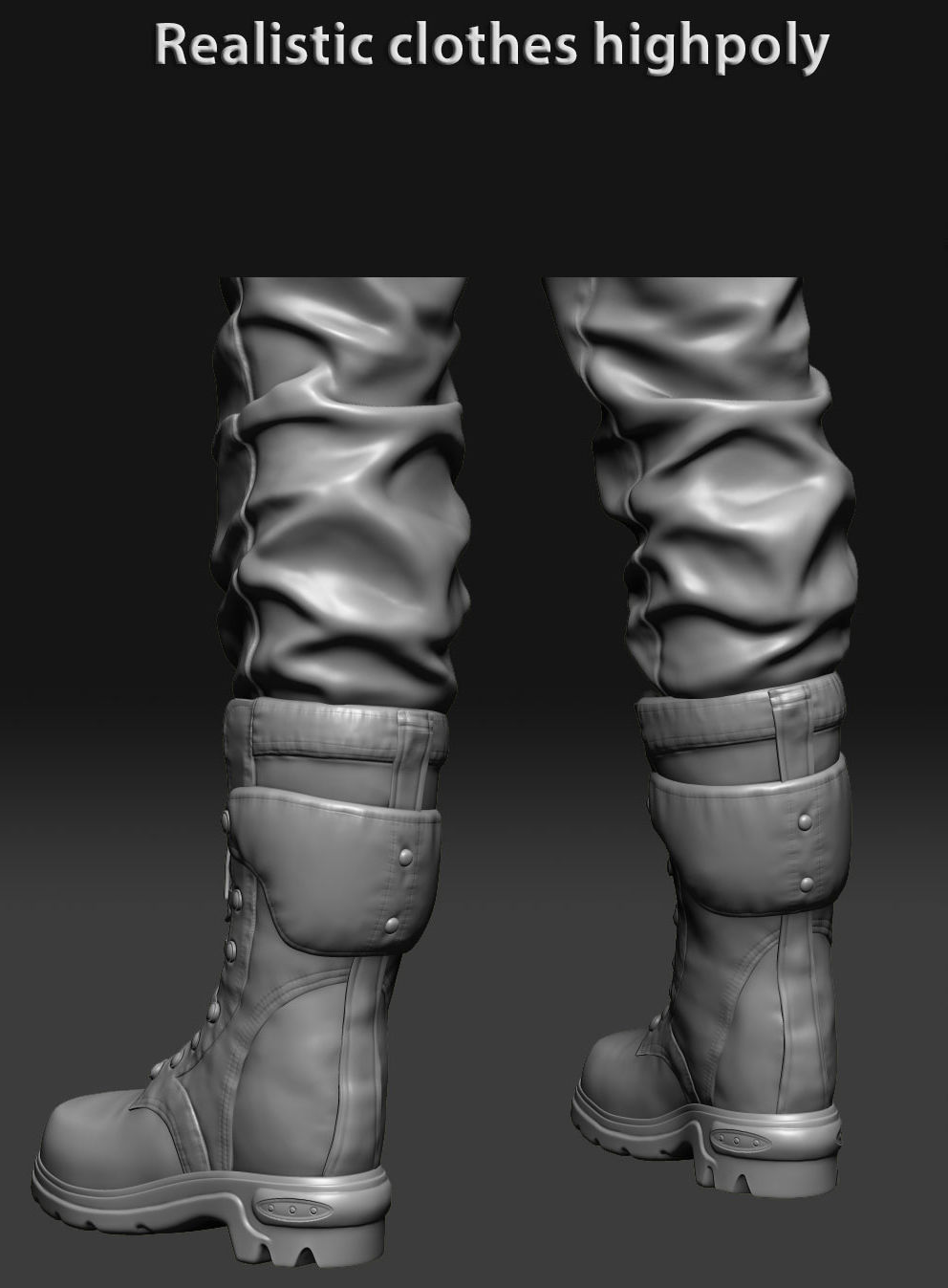 Realistic clothing zbrush 3D model_15