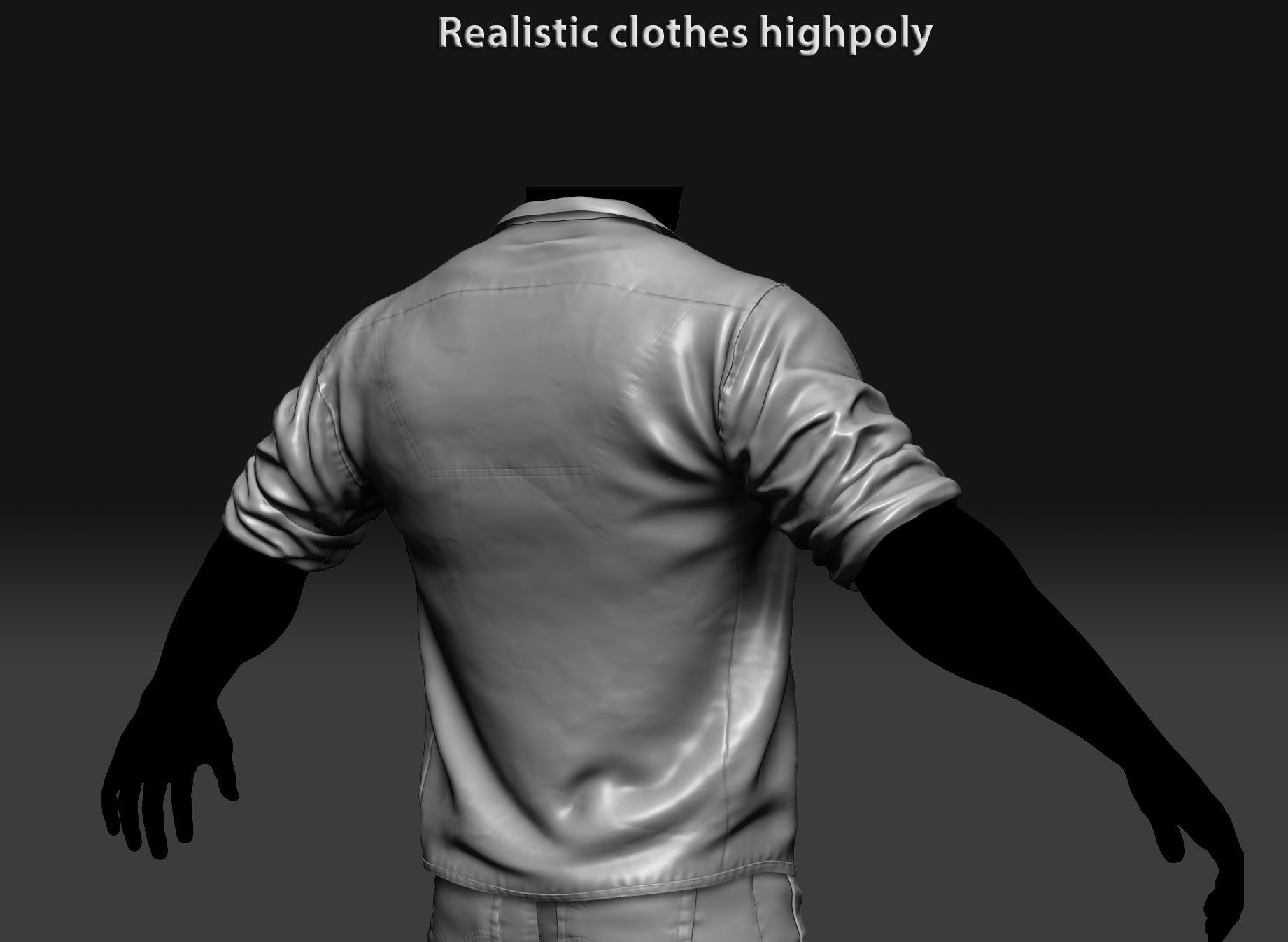 Realistic clothing zbrush 3D model_11
