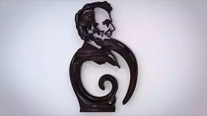 Simple Ornament with Abraham Lincoln motifs Low-poly 3D model