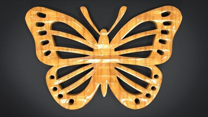Butterfly Ornament Low-poly 3D model