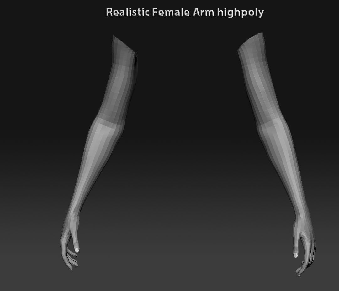 Realistic female arm highpoly 3D model_15