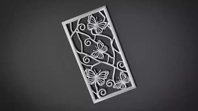 Window ventilation ornaments with Butterfly motifs 3D print model