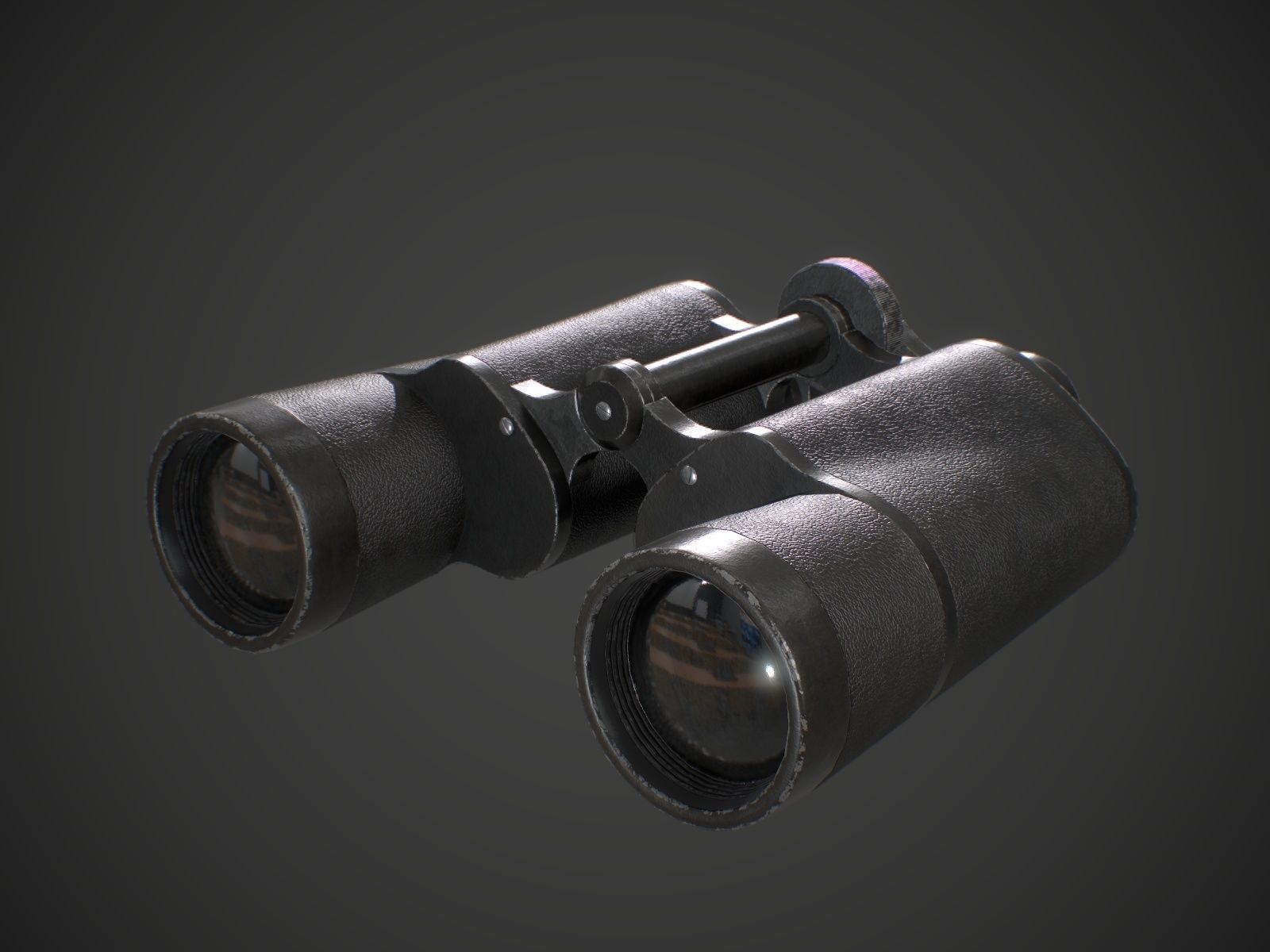 Binocular binoculars Low-poly 3D model_4