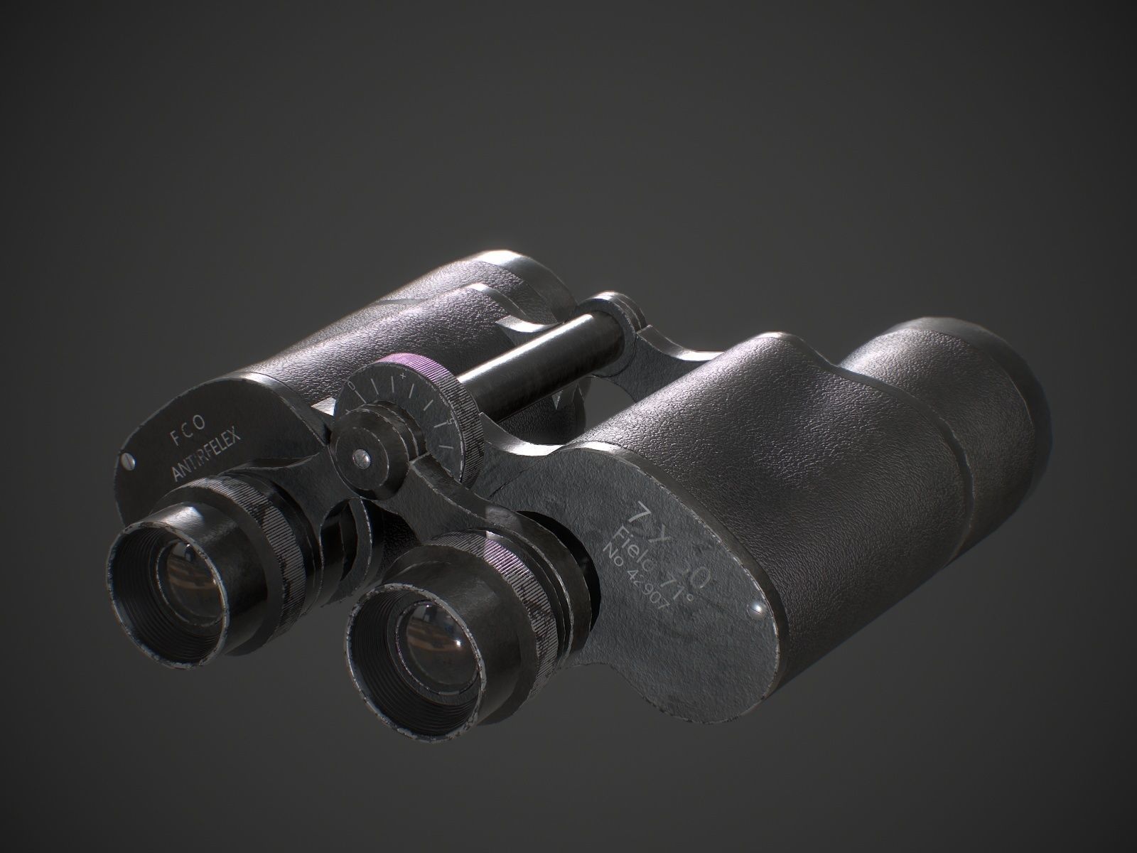 Binocular binoculars Low-poly 3D model_2