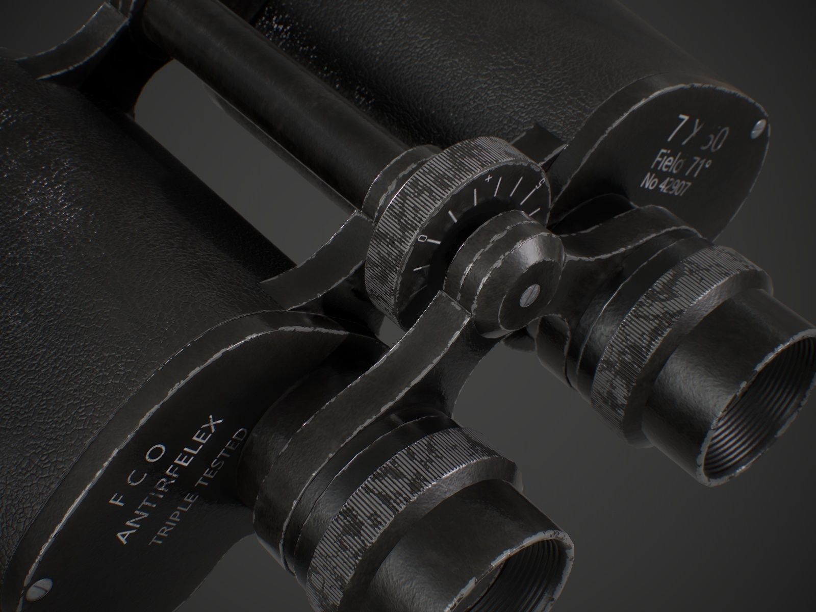 Binocular binoculars Low-poly 3D model_5