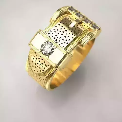 Belt ring with diamonds 3D print model