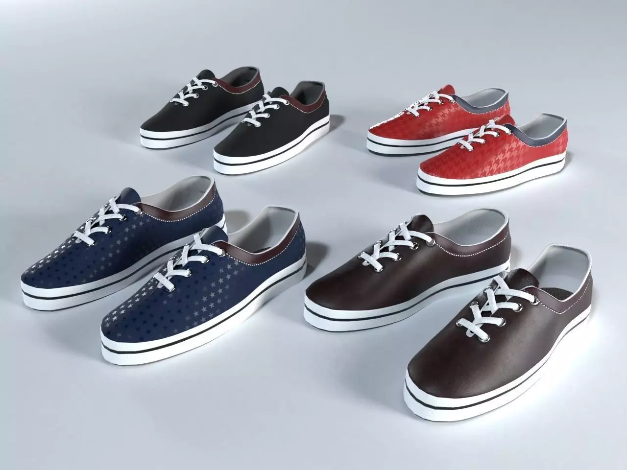 TENNIS SHOES PACK Low-poly 3D model_0