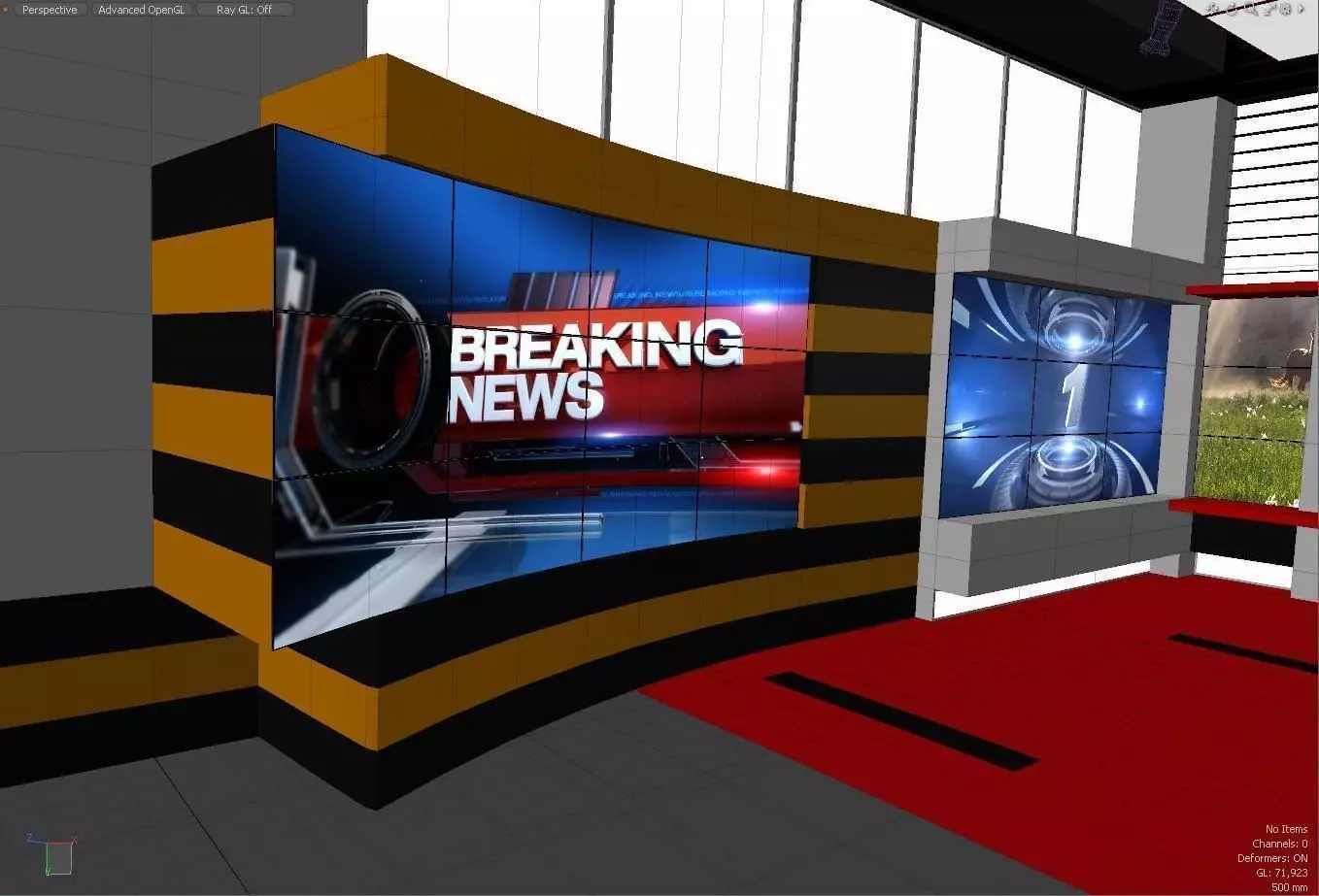 News Studio Set 3D model