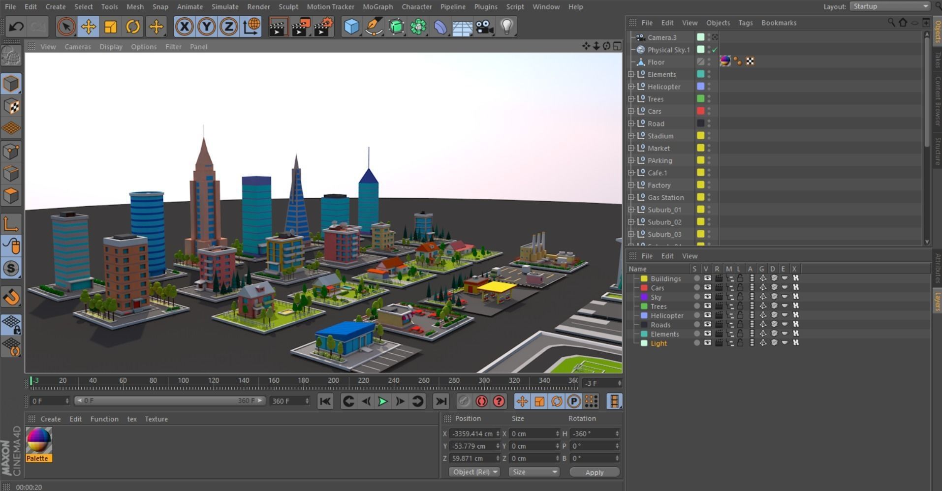 Polygonia City Buildings Cars and Elements Pack Low-poly 3D model_13