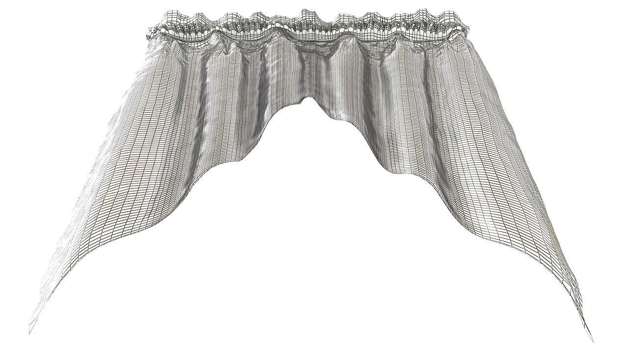 Wool primitive style curtain 3D model_10