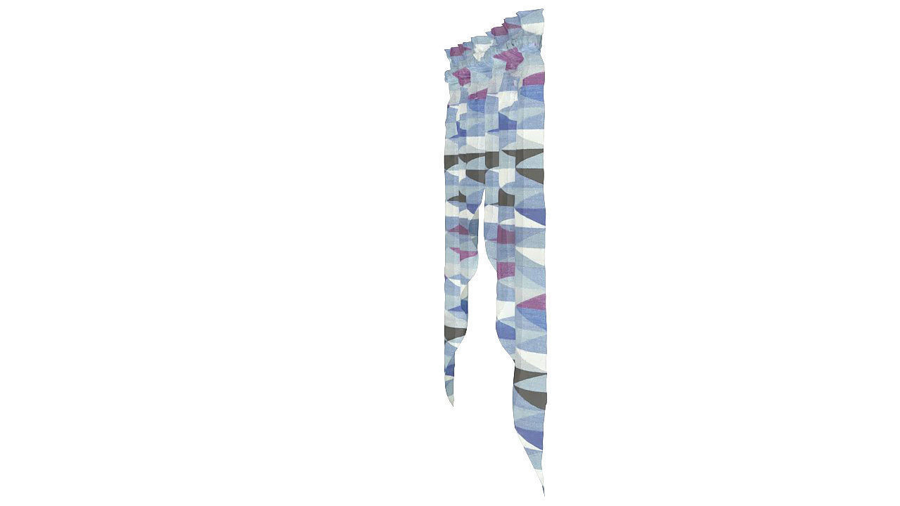Wool primitive style curtain 3D model_6